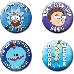 Ata-Boy Rick and Morty Assortment #1 Set of 4 1.25" Button Officially Licensed Collectible Buttons…
