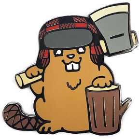 Lumberjack Beaver Enamel Lapel Pin