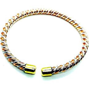 Copper Ashtadhatu (mix of 8 metals) bracelet - 3 twisted bands in Gold Silver Copper Polish - Bracelet for Arthritis Golf Sport Aches & Pains (STYLE 3 (Thickness 4mm))