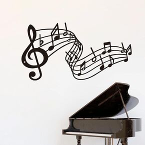 Black Metal Music Wall Art Music Room Guitar Décor and Music Wall Decor for Classroom Decor an Ideal Gift for Music Lovers 15.7x8inch
