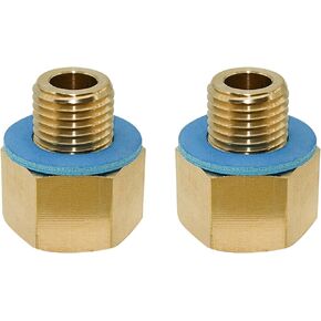 2 Pcs ADP-106 Adapter with Gasket for F106 Series Quick Oil Drain Valve, M14-1.5, Brass