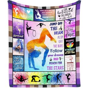 Gymnastics Gifts Blanket 50"x40" - Gymnastic Gifts for Girls - Gymnastics Room Decor - Gymnastics Party Decorations - Girls Gymnastics Gifts - Birthday Party Gift Ideas for Teens Kids Daughter