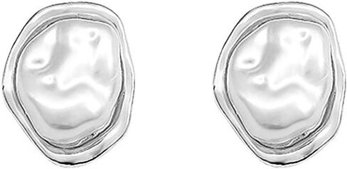Baroque Pearl Stud Earrings For Women 14k Gold Plated Irregular Pearl Earrings Chunky Big Pearl Earrings Vintage Pearl Statement Earrings Jewelry Gift For Women in Saudi Arabia
