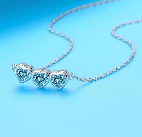 Heart Birthstone Choker Necklace for Women - 925 Sterling Silver Cute Short Necklace for Lady - Birthday Thanksgiving Day Christmas Valentine's Day Gifts Jewelry in Saudi Arabia