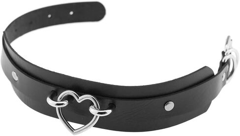 مجوهرات MJartoria القوطية - قلادات على شكل قوطي للنساء - قلادات على شكل قلب من نوع Punk Rock قابلة للتعديل بياقة سوداء (قطعة واحدة - أسود) in Kuwait