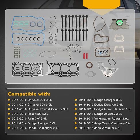 MLS Head Gasket Set Lower Gasket Kit, Compatible with 2011-2016 Chrysler 200 300 Ram 1500 C/V Dodge Charger Jeep Wrangler 3.6L V6 Engine, Replace# HS26541PT in Saudi Arabia