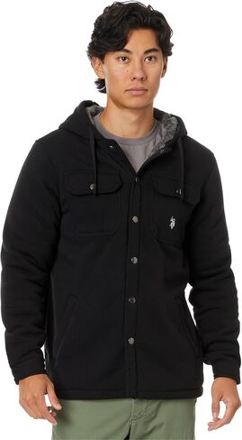 U.S. Polo Assn. Men's USPA Fleece Shirt Jacket Sherpa Hoodie in Saudi Arabia