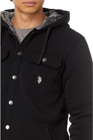 U.S. Polo Assn. Men's USPA Fleece Shirt Jacket Sherpa Hoodie in Saudi Arabia