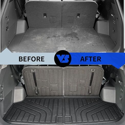 Rongtaod Trunk Mat Compatible with 2024 2025 Kia EV9 Cargo Mat Cargo Liner Trunk Liner Back Seat Cover Protector All Weather EV9 Accessories (Trunk Mat with Backrest Mats) in Kuwait