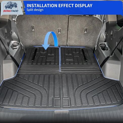 Rongtaod Trunk Mat Compatible with 2024 2025 Kia EV9 Cargo Mat Cargo Liner Trunk Liner Back Seat Cover Protector All Weather EV9 Accessories (Trunk Mat with Backrest Mats) in Kuwait