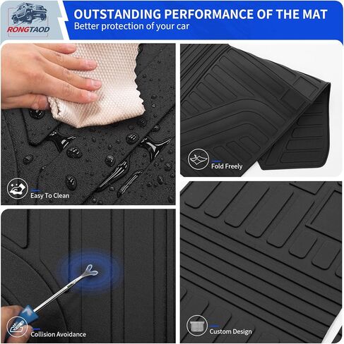 Rongtaod Trunk Mat Compatible with 2024 2025 Kia EV9 Cargo Mat Cargo Liner Trunk Liner Back Seat Cover Protector All Weather EV9 Accessories (Trunk Mat with Backrest Mats) in Kuwait