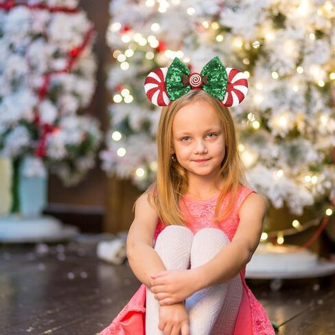 YOWOCAL 2Pcs Christmas Mouse Ear Headband for Women,Glitter Hair Hoop Headwear Accessories for Christmas Party Decoration in Saudi Arabia
