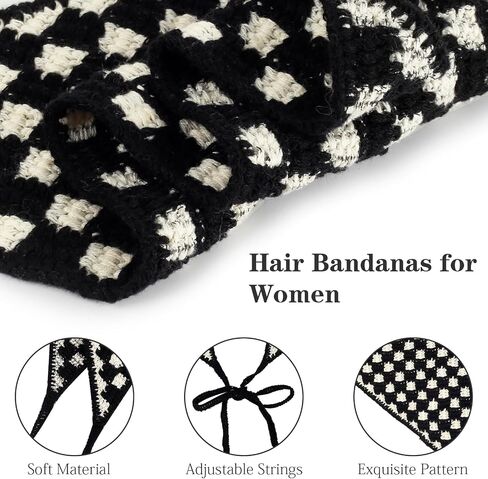 3PCS Crochet Bandanas for Women Knitted Head Scarf Triangle Floral Cute Kerchief in Saudi Arabia