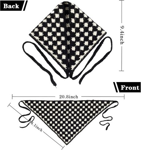 3PCS Crochet Bandanas for Women Knitted Head Scarf Triangle Floral Cute Kerchief in Saudi Arabia