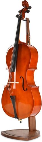Musbeat Cello Stand, Wooden Cello Stand with Bow Holder, Handcrafted Wood Floor Stand for Cello Display, Mahogany Wood Cello Stand for 4/4 Full-Size Cello, Stand for 1/2, 1/4, 3/4, 1/8, 7/8 Cello in Kuwait