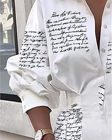 Sexy Mini Shirt Dress for Women - Casual Button Down Blouse Long Sleeve V Neck Belted Shirts Blouse Top Short Dress in Kuwait