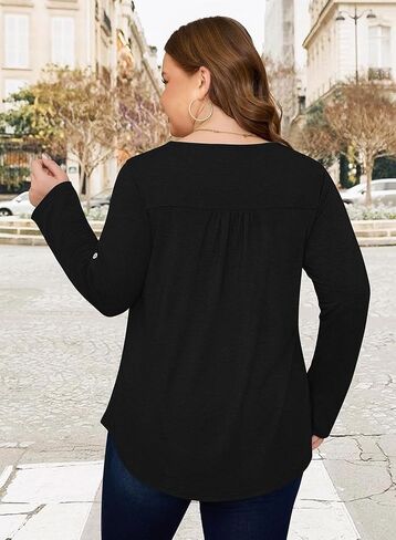 Siddhe Womens Plus Size Tops 3/4 Length Sleeve Tunic Tops V-Neck Dressy Casual Soft Blouses 1x-5x in Saudi Arabia