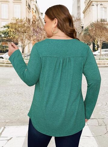 Siddhe Womens Plus Size Tops 3/4 Length Sleeve Tunic Tops V-Neck Dressy Casual Soft Blouses 1x-5x in Saudi Arabia