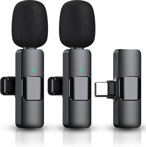 ميكروفون لاسلكي 3 في 1 لهواتف iPhone، والكاميرا، وAndroid، وiPad، وميكروفون صغير، وميكروفون USB C، وميكروفون iPhone، وتأخير منخفض جدًا 2.4G، وميكروفون لتسجيل الفيديو/Vlog/TikTok/YouTube/مقابلة in Saudi Arabia