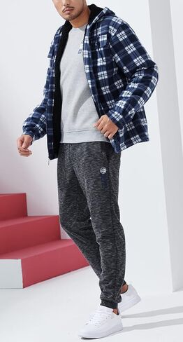 Heavyweight Hoodies for Men Jackets Comfy Sherpa Lined Zip Up Hoodie Coats with Pockets Outerwear in Kuwait