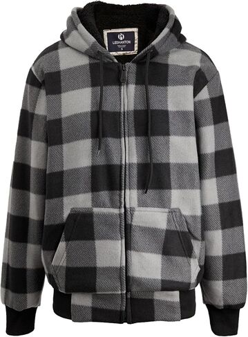 Heavyweight Hoodies for Men Jackets Comfy Sherpa Lined Zip Up Hoodie Coats with Pockets Outerwear in Kuwait