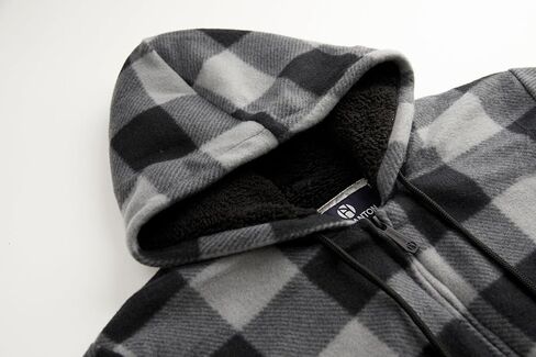 Heavyweight Hoodies for Men Jackets Comfy Sherpa Lined Zip Up Hoodie Coats with Pockets Outerwear in Kuwait