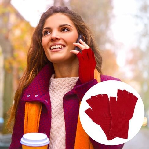 4 أزواج من قفازات Lusofie بدون أصابع للنساء، قفازات شتوية نصف إصبع، قفازات شتوية مرنة، أساور معصم طويلة، قفازات كتابة شتوية متماسكة، 4 قفازات دافئة بالألوان in Saudi Arabia