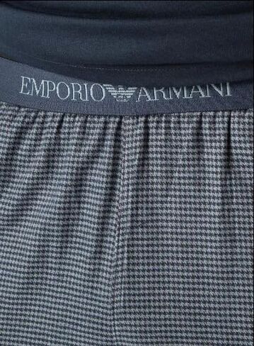 Emporio Armani Men's Yarn Dyed Cotton Long Pajamas in Saudi Arabia