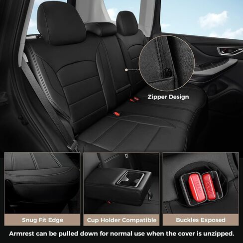 FREESOO 1:1 Fit for Subaru Forester Seat Covers 2024 2023 2022 2021 2020 2019 - Custom Fit Seat Covers Full Set for Subaru Forester - Luxury Waterproof Leather Car Seat Covers - Beige in Saudi Arabia