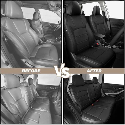 FREESOO 1:1 Fit for Subaru Forester Seat Covers 2024 2023 2022 2021 2020 2019 - Custom Fit Seat Covers Full Set for Subaru Forester - Luxury Waterproof Leather Car Seat Covers - Beige in Saudi Arabia