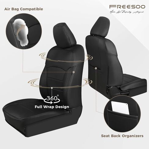 FREESOO 1:1 Fit for Subaru Forester Seat Covers 2024 2023 2022 2021 2020 2019 - Custom Fit Seat Covers Full Set for Subaru Forester - Luxury Waterproof Leather Car Seat Covers - Beige in Kuwait