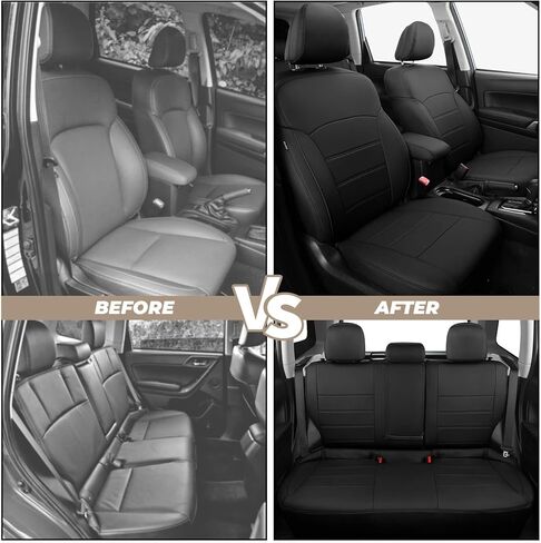 FREESOO 1:1 Fit for Subaru Forester Seat Covers 2024 2023 2022 2021 2020 2019 - Custom Fit Seat Covers Full Set for Subaru Forester - Luxury Waterproof Leather Car Seat Covers - Beige in Kuwait