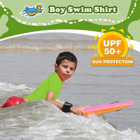 Boys Rash Guard Short Sleeve, Navy Blue and Orange UPF 50+ Sun Protection Rashguard Slim Fit Swim Shirt Fishing Surf Quick Dry Cool Beach Clothes for Toddler Youth Kids Size 10-12Y in Saudi Arabia