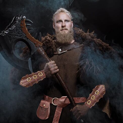 إكسسوارات عصر النهضة للرجال والنساء فايكنغ القرون الوسطى حزام الحقيبة الجلدية دعامات فايكنغ زي الرجال الملحقات لجميع القديسين in Kuwait