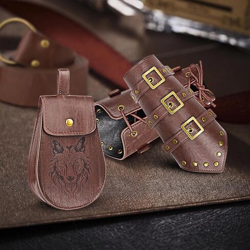 إكسسوارات عصر النهضة للرجال والنساء فايكنغ القرون الوسطى حزام الحقيبة الجلدية دعامات فايكنغ زي الرجال الملحقات لجميع القديسين in Kuwait