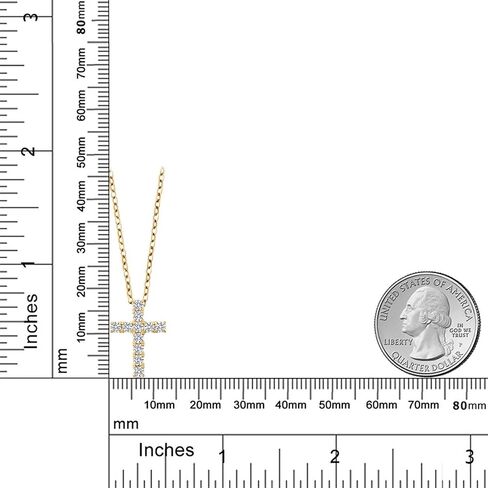 White Lab Grown Diamond Cross Pendant Necklace | 0.50-1.00 Cttw | 925 Sterling Silver | Jesus Christian Religious Crucifix Pendant for Women | DEF Color | VVS-VS Clarity | With 18 Inch Chain in Saudi Arabia