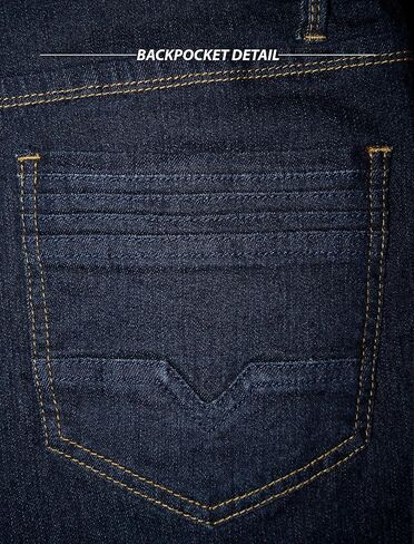 ETHANOL Men's Slim Hyper Stretch Classic Straight Leg Denim Jeans in Kuwait