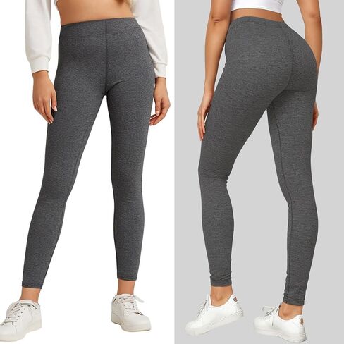 Black Cotton Leggings for Women, High Waisted Workout Leggings Depot Tummy Control Tights for Women Running Yoga Pants in Saudi Arabia