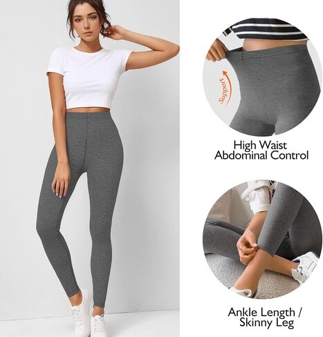 Black Cotton Leggings for Women, High Waisted Workout Leggings Depot Tummy Control Tights for Women Running Yoga Pants in Saudi Arabia