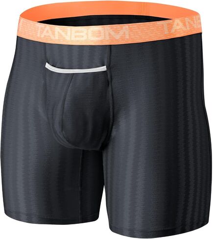 Mens Sexy Vertical Stripe Boxers Briefs Front Opening Pouch Bulge Enhancing Underwears in Saudi Arabia