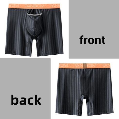 Mens Sexy Vertical Stripe Boxers Briefs Front Opening Pouch Bulge Enhancing Underwears in Saudi Arabia