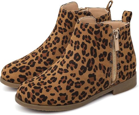 أحذية هارفيست لاند للبنات، أحذية طويلة للكاحل، أحذية بسحاب جانبي دافئ، أحذية قصيرة بكعب منخفض، أحذية ثلج شتوية مضادة للانزلاق في الهواء الطلق للأطفال الصغار/الأطفال الكبار in Kuwait