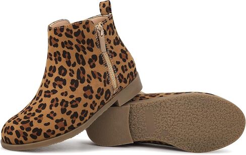 أحذية هارفيست لاند للبنات، أحذية طويلة للكاحل، أحذية بسحاب جانبي دافئ، أحذية قصيرة بكعب منخفض، أحذية ثلج شتوية مضادة للانزلاق في الهواء الطلق للأطفال الصغار/الأطفال الكبار in Kuwait