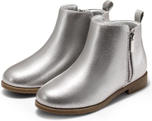 Harvest Land Girl Boots Kids Ankle Boots Warm Side Zipper Boots Low heel Short Booties Winter Snow Boots Anti-Slip Outdoor Shoes for Little Kids/Big Kids in Kuwait