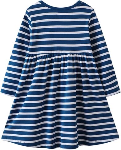 Youlebao Toddler Girls Dresses Long Sleeve Girl Casual Cotton Clohtes for Kids 2-7 Years Xmas Gift in Saudi Arabia