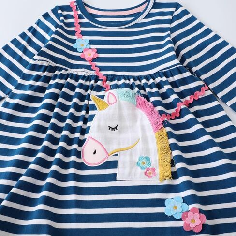 Youlebao Toddler Girls Dresses Long Sleeve Girl Casual Cotton Clohtes for Kids 2-7 Years Xmas Gift in Saudi Arabia
