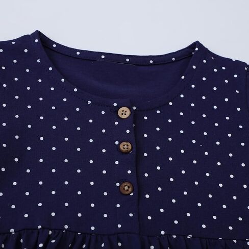 Youlebao Toddler Girls Dresses Long Sleeve Girl Casual Cotton Clohtes for Kids 2-7 Years Xmas Gift in Saudi Arabia
