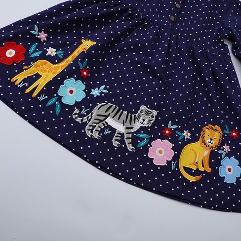 Youlebao Toddler Girls Dresses Long Sleeve Girl Casual Cotton Clohtes for Kids 2-7 Years Xmas Gift in Saudi Arabia