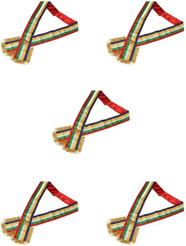Masonic Order of the Eastern Star OES Five Color Sash With Red Lining Lot Of 5, standard size in Saudi Arabia