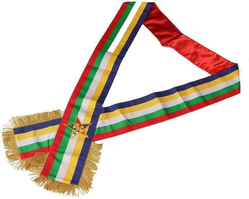 Masonic Order of the Eastern Star OES Five Color Sash With Red Lining Lot Of 5, standard size in Saudi Arabia